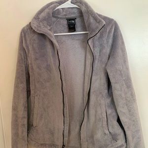 Gray Fuzzy Northface Zip Jacket Small Osito